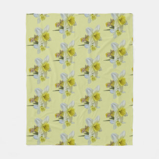 Manta Polar Yellow flowers teddy bears floral narcissus baby