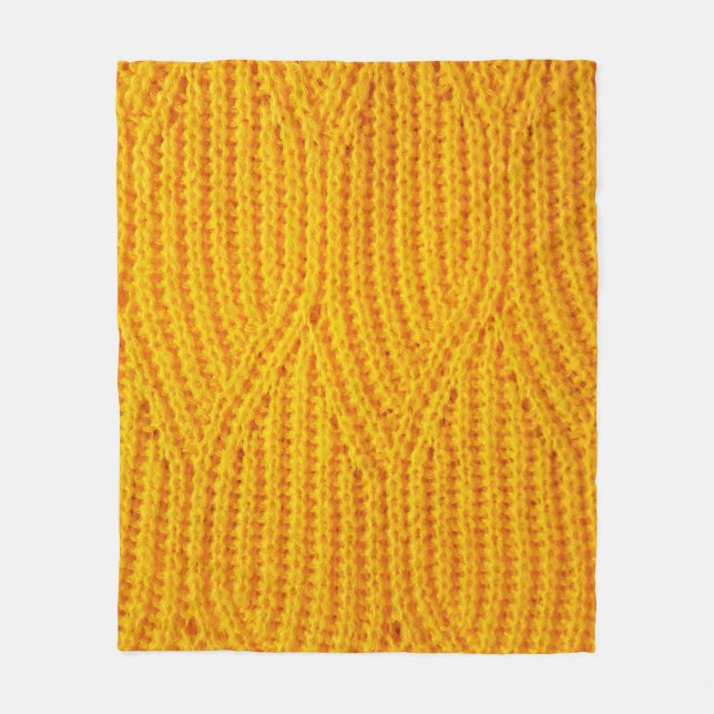 Manta Polar Yellow knitted surface textile material background (Anverso)