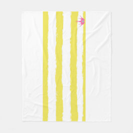 Manta Polar Yellow stripes and a pink crown Fleece Blanket