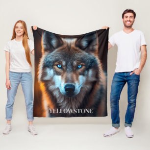 Manta Polar Yellowstone Wolf Fleece Blanket