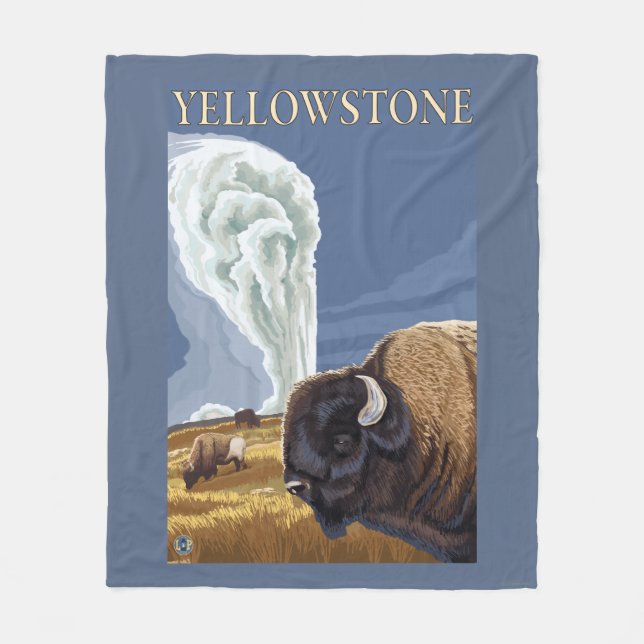 Manta Polar YellowstoneBison con fiel viejo (Anverso)