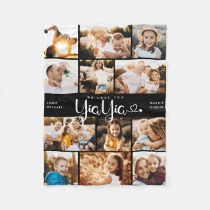 Manta Polar YiaYia te amamos el Collage de fotos moderno
