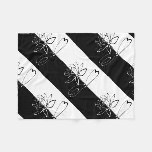 Manta Polar Yin Yang Black White Lotus Blossom