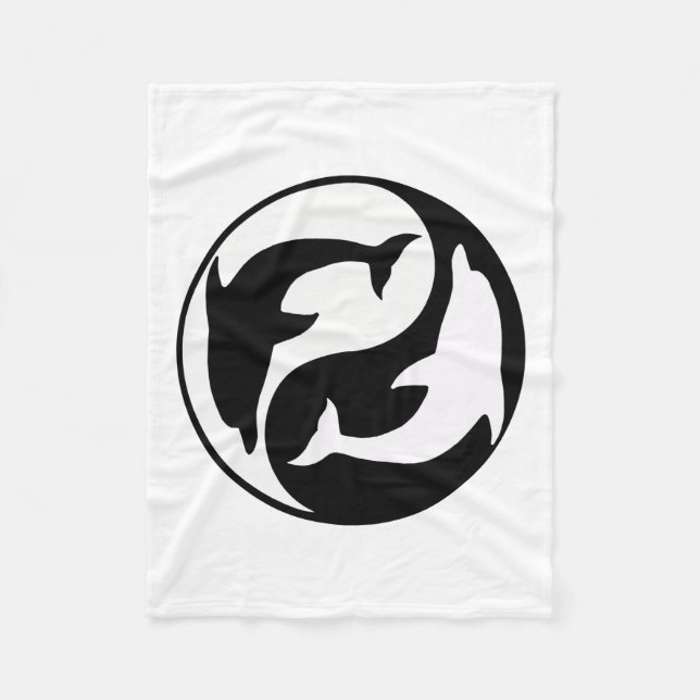 Manta Polar Yin Yang Dolphins Fleece Blanket (Anverso)