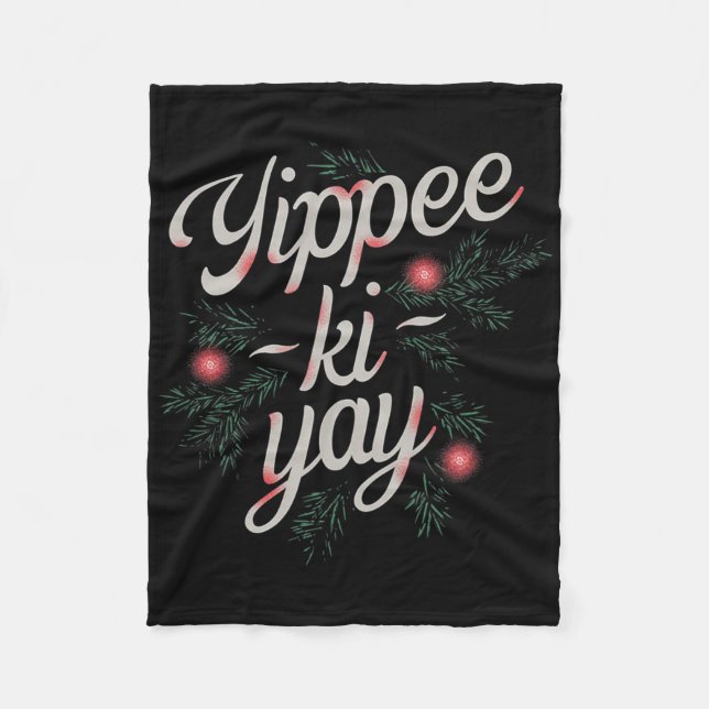 Manta Polar Yippee Ki-yay divertida Navidad  (Anverso)