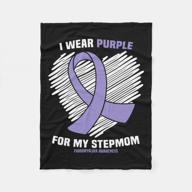 Manta Polar Yo Uso Púrpura Para Mi Madre Fibromialgia Awarenes (Anverso)