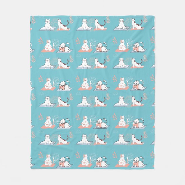 Manta Polar Yoga Cats Lotus (Anverso)