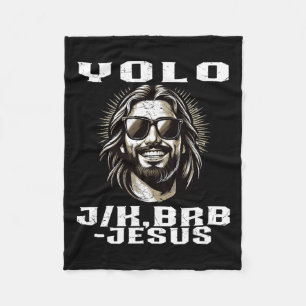 Manta Polar Yolo Jk Brb Jesus Christians Easter Day Funny Resu