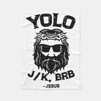 Manta Polar Yolo Jk Brb Jesús Divertido Día de Pascua Resurrec
