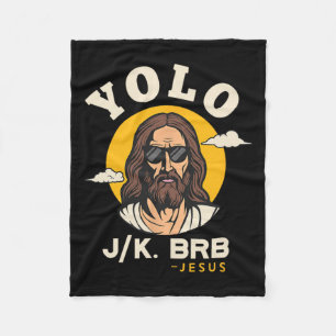 Manta Polar Yolo Jk Brb Jesus Funny Easter Christian Faith Des