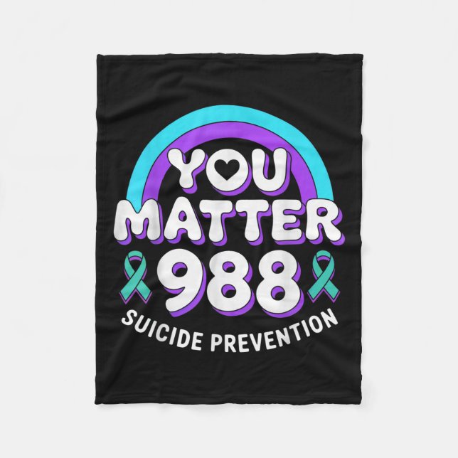 Manta Polar You 988 Suicide Prevention Awareness Rainbow Ribbo (Anverso)