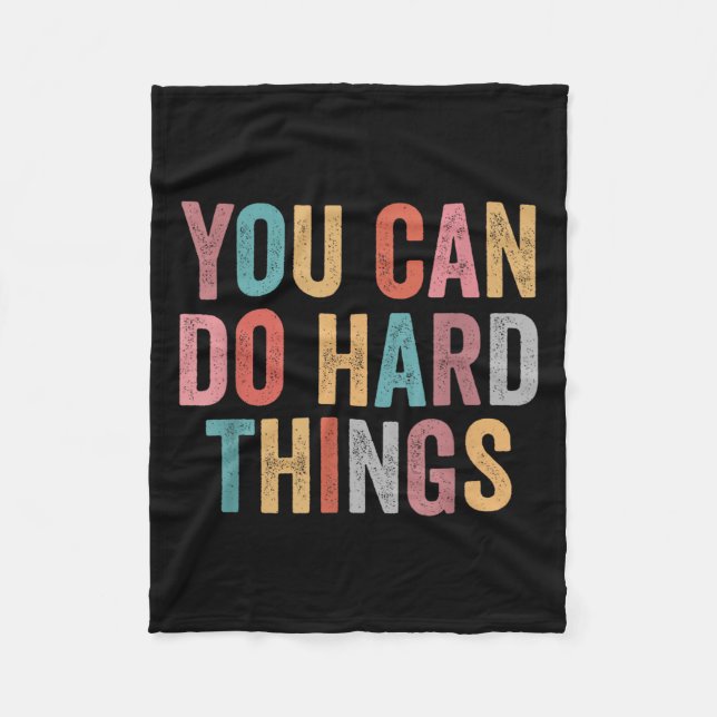 Manta Polar You Can Do Hard Things Motivational Quote Teacher  (Anverso)