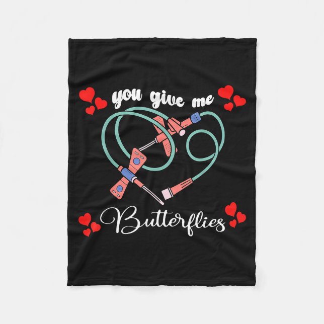 Manta Polar You Give Me Butterflies Phlebotomist Pbt Valentine (Anverso)