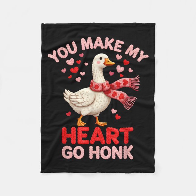 Manta Polar You Make My Heart Go Honk Goose Faux Yarn Loving G (Anverso)