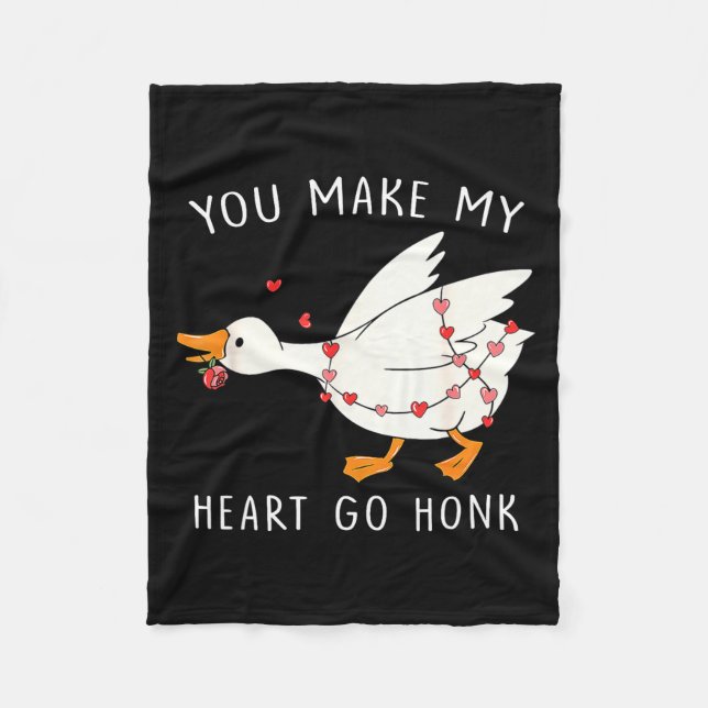 Manta Polar You Make My Heart Go Honk Goose Valentine's Day  (Anverso)