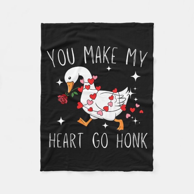 Manta Polar You Make My Heart Go Honk Valentine Goose  (Anverso)