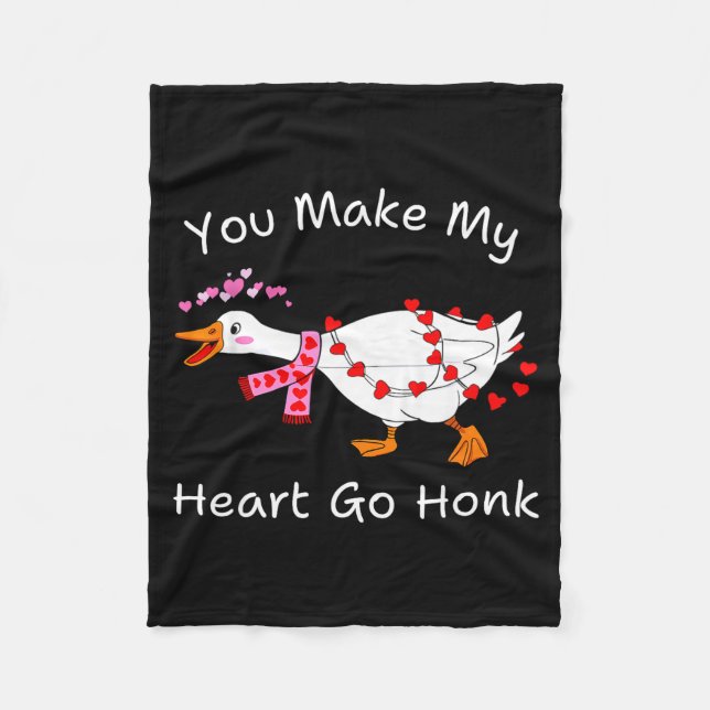 Manta Polar You Make My Heart Go Honk Valentine Goose Heart Si (Anverso)