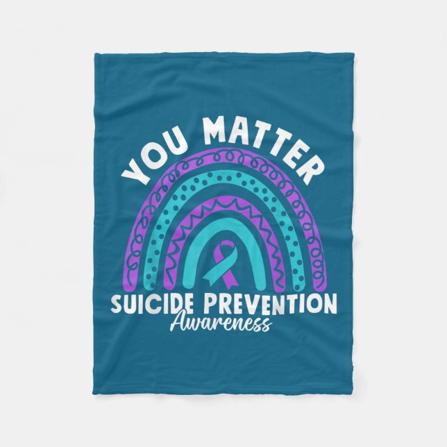 Manta Polar You Suicide Prevention Awareness Teal &amp; Purple (Anverso)