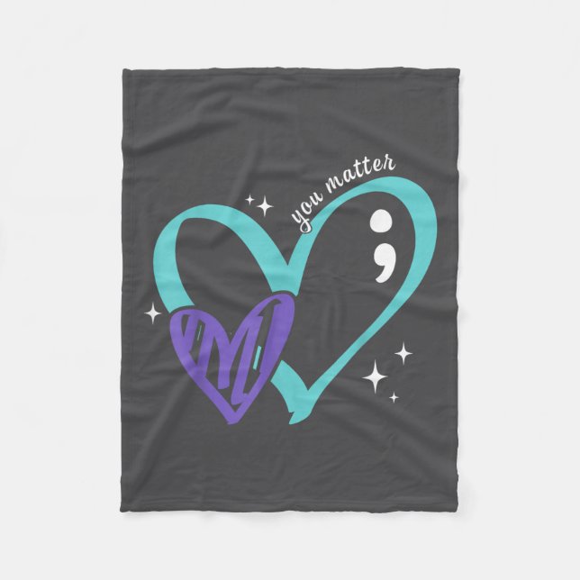 Manta Polar You Suicide Prevention Awareness Teal &amp; Purple (Anverso)