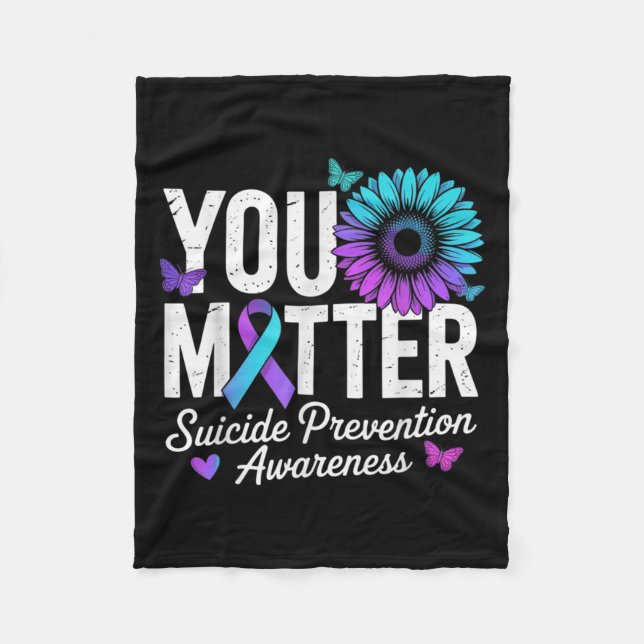 Manta Polar You Suicide Prevention Awareness Teal &amp; Purple (Anverso)
