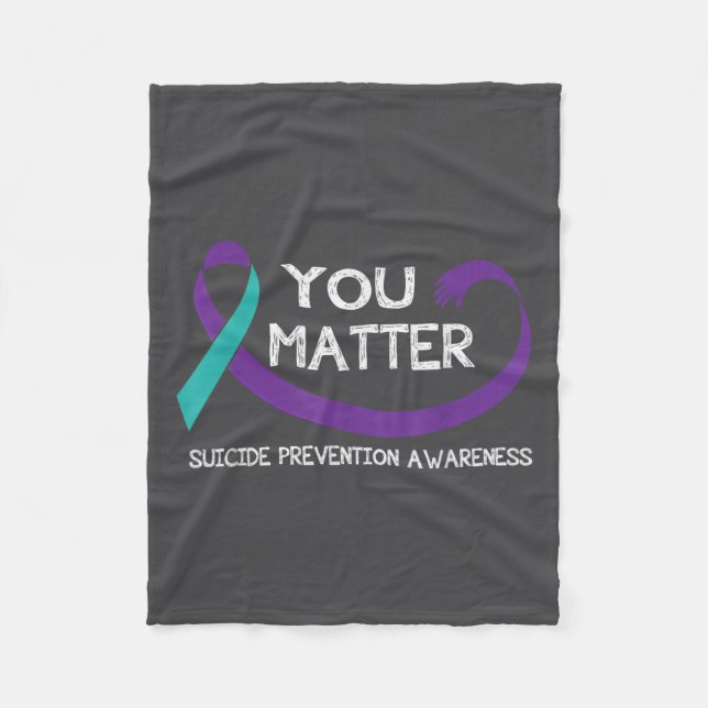 Manta Polar You Suicide Prevention Awareness Teal Purple Hand  (Anverso)