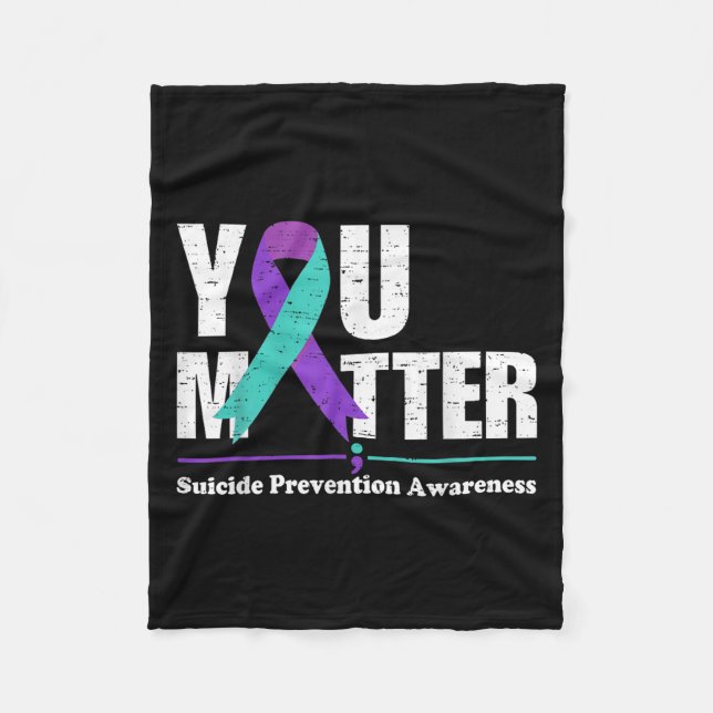 Manta Polar You Suicide Prevention Awareness Teal Purple Ribbo (Anverso)