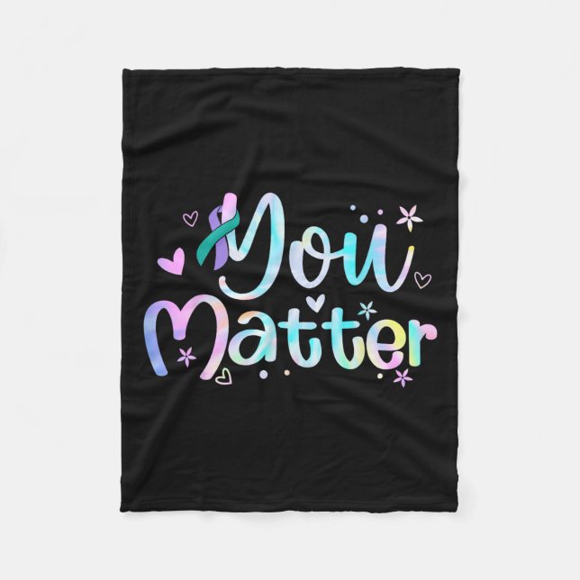 Manta Polar You Suicide Prevention Awareness Teal Purple Ribbo (Anverso)