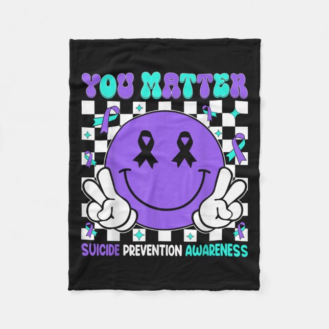 Manta Polar You Suicide Prevention Awareness Teal Purple Ribbo (Anverso)