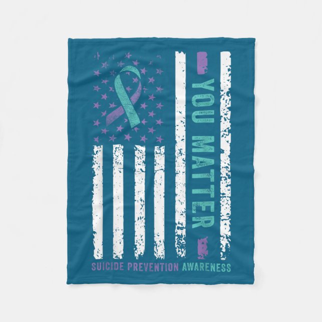 Manta Polar You Teal &amp; Purple Ribbon Suicide Prevention Aw (Anverso)