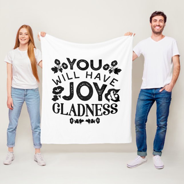 Manta Polar You Will Have Joy and Gladness Inspirational Quote (In situ)