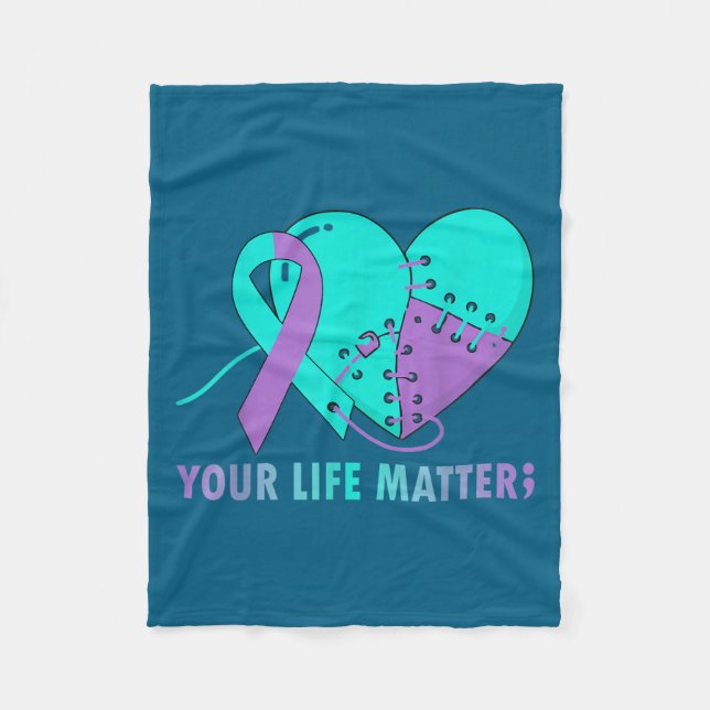 Manta Polar Your Life S Suicide Prevention Awareness Teal And  (Anverso)