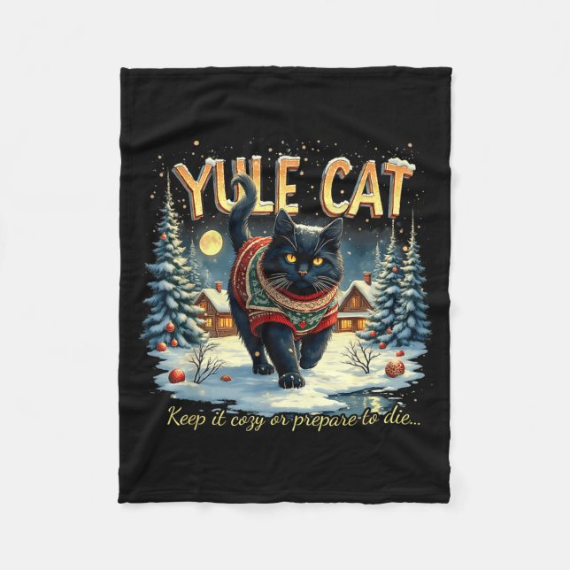 Manta Polar Yule Cat Keep It Cozy Funny Winter Quote  (Anverso)