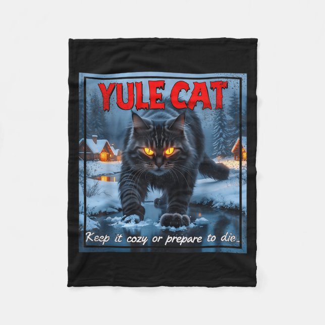 Manta Polar Yule Cat Keep It Cozy Funny Winter Quote  (Anverso)