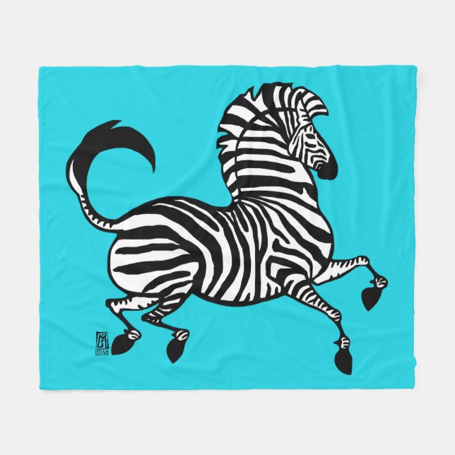 Manta Polar Zebra 1 Fleece Blanket (Frente (Horizontal))