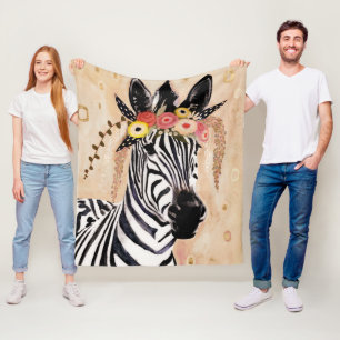 Manta Polar Zebra Klimt  Corona De Flores