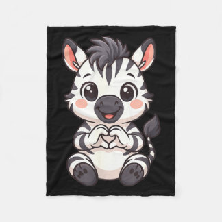 Manta Polar Zebra with heart women girls kids heart cute zebra