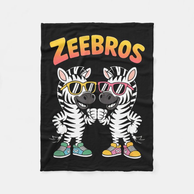 Manta Polar Zeebros Cute Zebra Duo Design For Zebros Lovers  (Anverso)