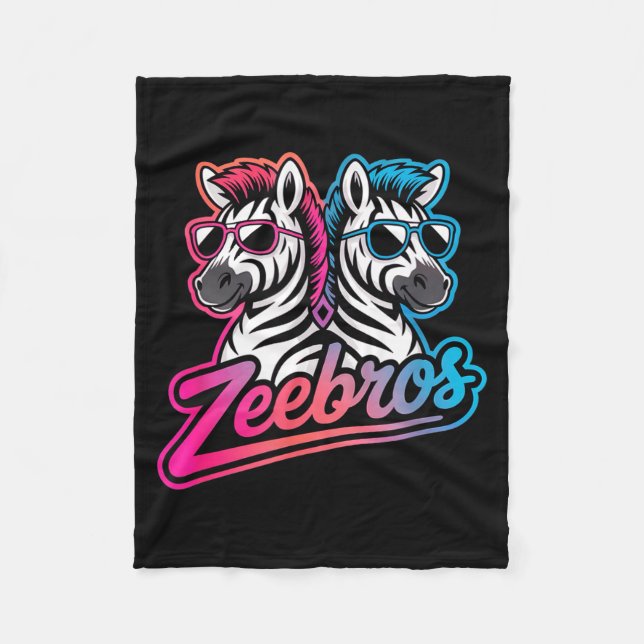 Manta Polar Zeebros Cute Zebra Duo Design For Zebros Lovers  (Anverso)