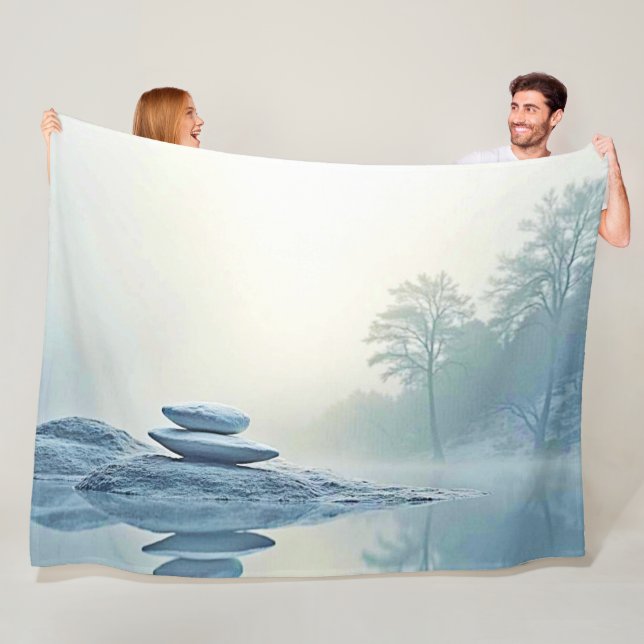 Manta Polar Zen de invierno: equilibrio de lago de niebla (In situ)
