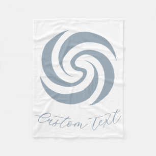 Manta Polar Zen Vintage Espiral Mineral Azul con Texto Persona