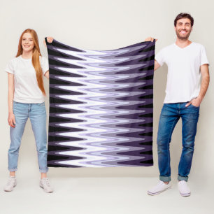Manta Polar Zig Zag Negro Gris Blanco Oscuro Púrpura Patrón Be