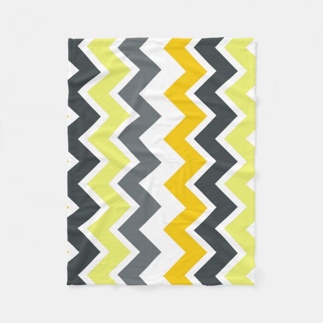 MANTA POLAR ZIGZAG - AMARILLO Y GRIS (Anverso)