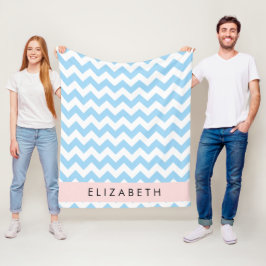 Manta Polar Zigzag Azul, Chevron Azul, Patrón De Ondas, Su Nom