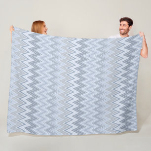 Manta Polar Zigzag azul claro