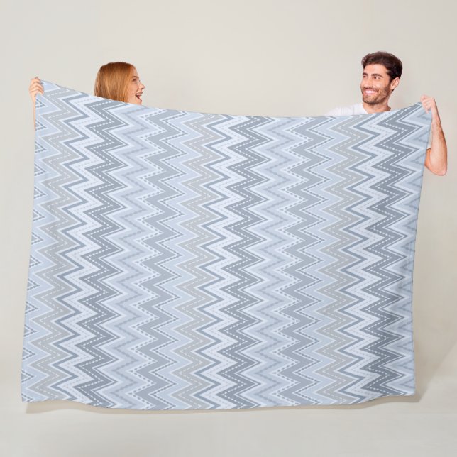 Manta Polar Zigzag azul claro (In situ)