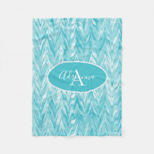 Manta Polar Zigzag Azul Y Blanco