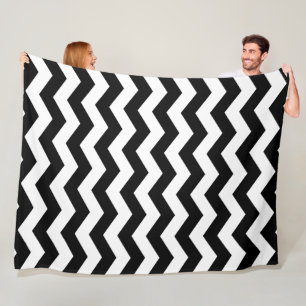 Manta Polar Zigzag Chevron Blanco Y Negro