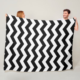 Manta Polar Zigzag Chevron Negro Y Blanco