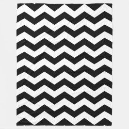 Manta Polar Zigzag Chevron Negro Y Blanco
