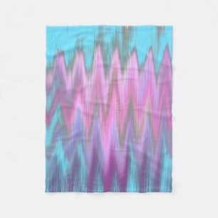 Manta Polar Zigzag femenino verde azulado rosado abstracto de